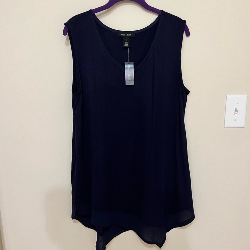 Navy blue long tank top